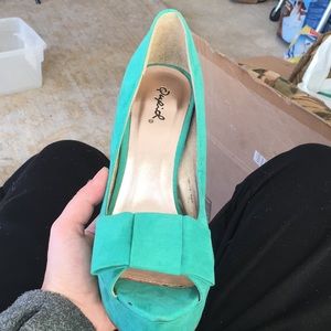 Blue high heels
